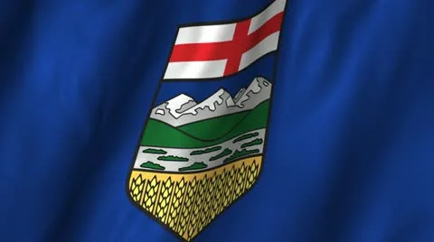 Alberta Waving Flag Stock Footage 12235693