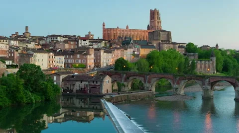 Albi in a summer night timelapse Stock Footage 56426382