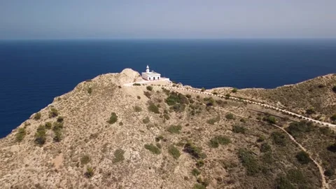 Albir lighthouse on the mountain Stock Footage 159243938