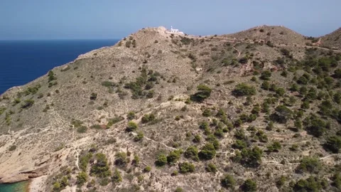Albir lighthouse on the mountain Stock Footage 159243982