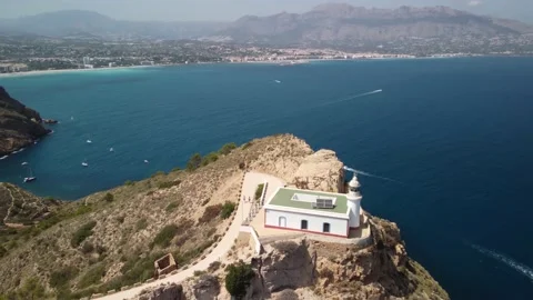 Albir lighthouse on the mountain Video stock 159244006