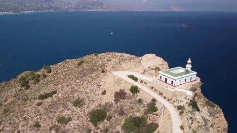 Albir lighthouse on the mountain Stock Footage 159244027