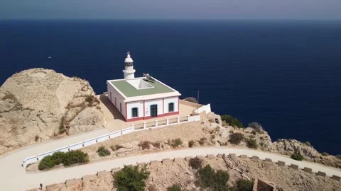 Albir lighthouse on the mountain Stock Footage 159244261