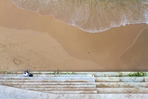 Albufeira Beach seen from above Stock Photos