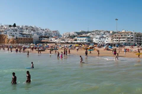 Albufeira beach summertime Stock Photos
