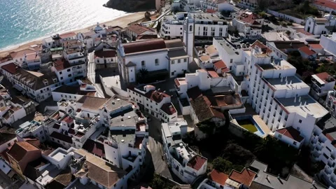 Albufeira cinematic drone flight. Stock Footage 168581229