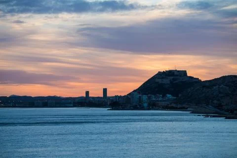 Albufereta sunset Stock Photos