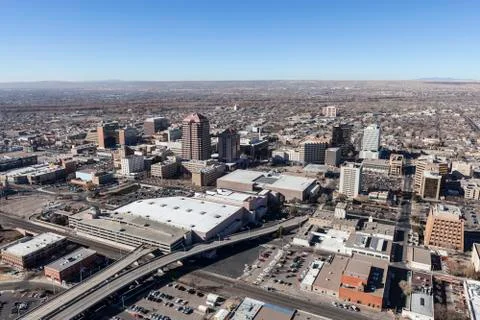 Albuquerque new mexico downtown aerial Stock Photos