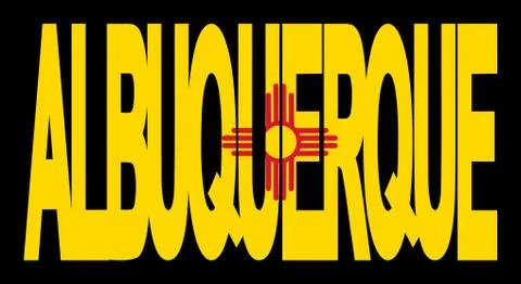 Albuquerque text with flag Illustrazione stock