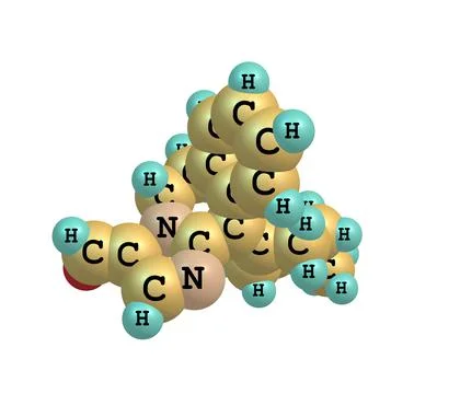Alcaftadine molecular structure isolated on white Stock Illustration