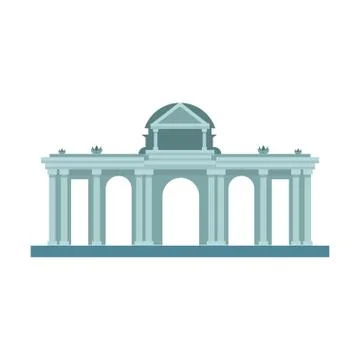 Alcala Gate Madrid icon, flat design Ilustração Stock