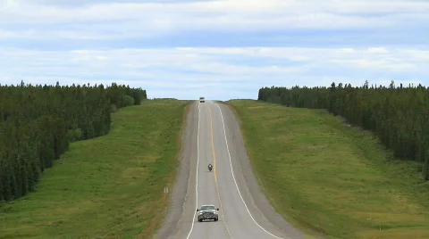 ALCAN highway traffic Canada P HD 1324 Stock Footage