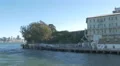 Alcatraz Island Ferry Terminal with San Francisco in the distance 4k or 4k+ Resolution