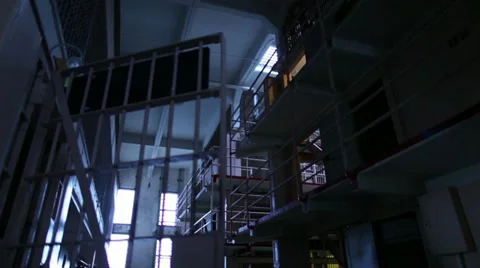 Alcatraz Prison Cells From Inside Dark Block Vidéo 10902527