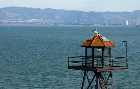 Alcatraz prison guard tower Stock Photos