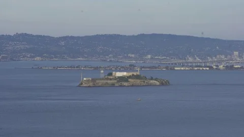 Alcatraz  on san francisco bay Stock Footage 70756459