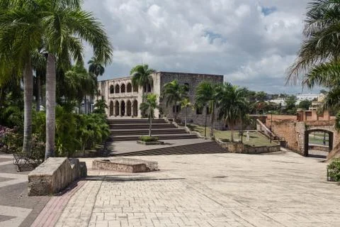 Alcazar de Colon in Santo Domingo, Caribbean. cloudy. Stock Photos