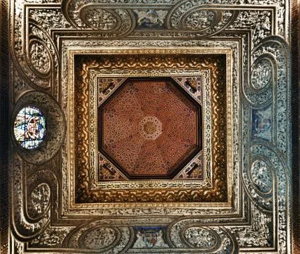 Alcazar of Segovia ceiling pattern Stock Photos