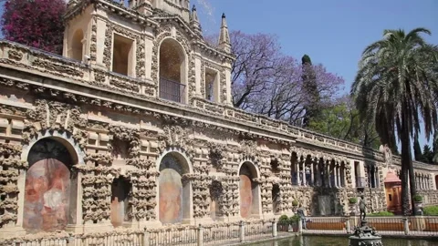 Alcazar of Sevilla Stock Footage 136578547