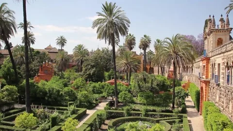 Alcazar of Sevilla Stock Footage 136578554