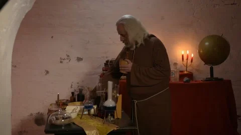 Alchemist Works In Laboratory Stock Footage 141203942
