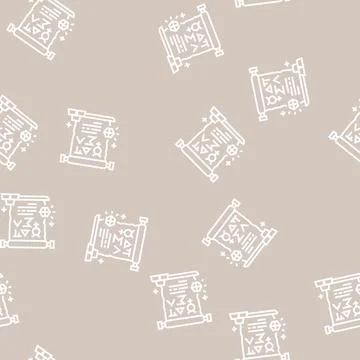 Alchemy astrological line seamless pattern Stock Illustration