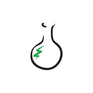 Alchemy circle bottle hand drawn concept Stock Illustration