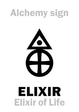 Alchemy: The ELIXIR of LIFE (Elixir of Immortality) / Panacea Stock Illustration