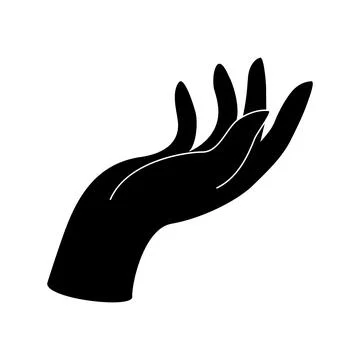 Alchemy esoteric magic celestial talisman with black silhouette hand sacred Stock Illustration