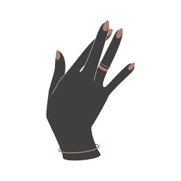 Alchemy esoteric magic celestial talisman with hand and rings sacred geometry Stock Illustration