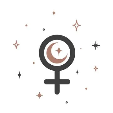 Alchemy esoteric mystical magic celestial talisman with female sign. Spiritual Stock Illustration