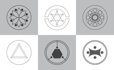 Alchemy icons Stock Illustration
