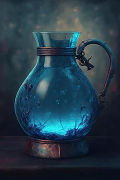 Alchemy jug blue Stock Illustration