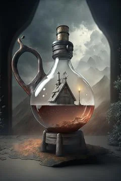 Alchemy jug Stock Illustration