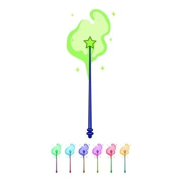Alchemy magic stick cartoon vector graphic Stock Illustration
