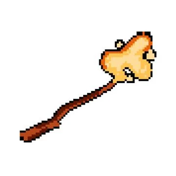 Alchemy magic stick pixel art vector illustration Stock Illustration