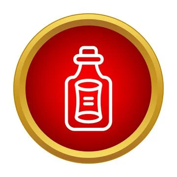 Alchemy potion bottle with liquid content icon Stock Illustration