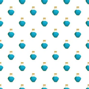 Alchemy potion flask seamless pattern background Ilustração Stock
