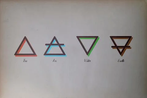 The alchemy symbols of the Four Elements 스톡 일러스트