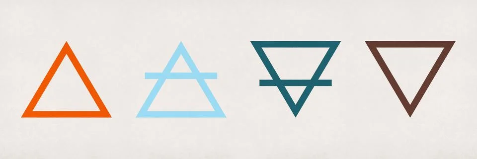 The alchemy symbols of the Four Elements Illustrazione stock