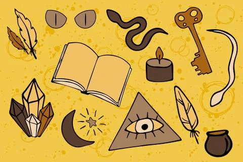 Alchemy vector sticker set Stock Illustration