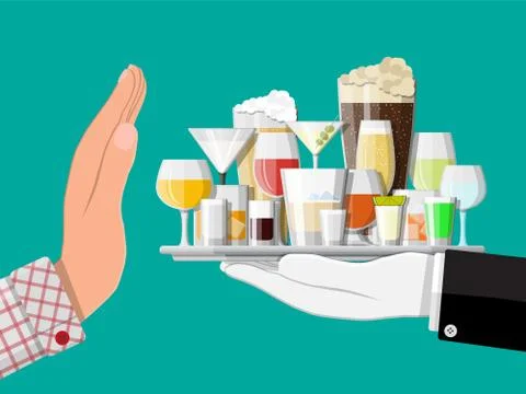 Alcohol abuse concept. Stock Illustration