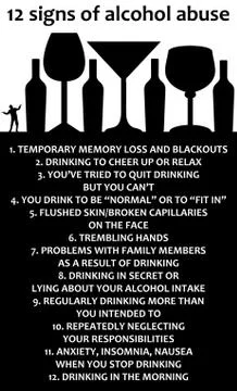 Alcohol abuse Stock Illustration