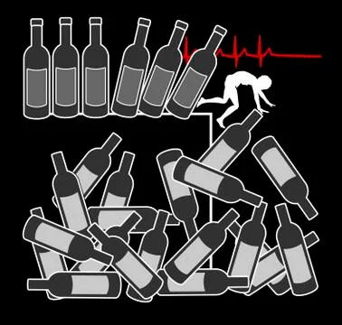 Alcohol abuse kills Stock-Illustration