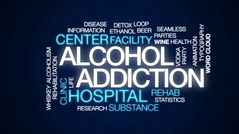 Alcohol addiction animated word cloud. Kinetic typography. Stock Footage 107938241
