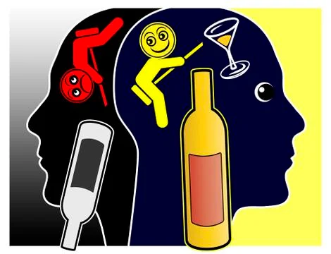 Alcohol affects the Mood Stock Illustration