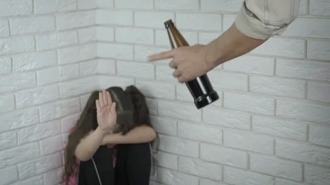 Alcohol aggression in the family. Stock Footage 129254686