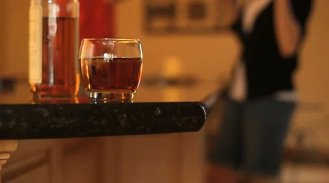 Alcohol - Aggressive Behavior - Couple Argument Stock Footage 1064900