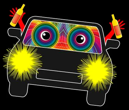 Alcohol and driving Stock Illustration