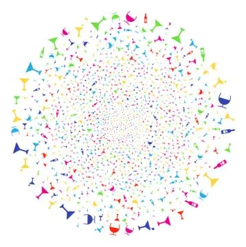 Alcohol Bar Drinks Exploding Cluster イラスト素材